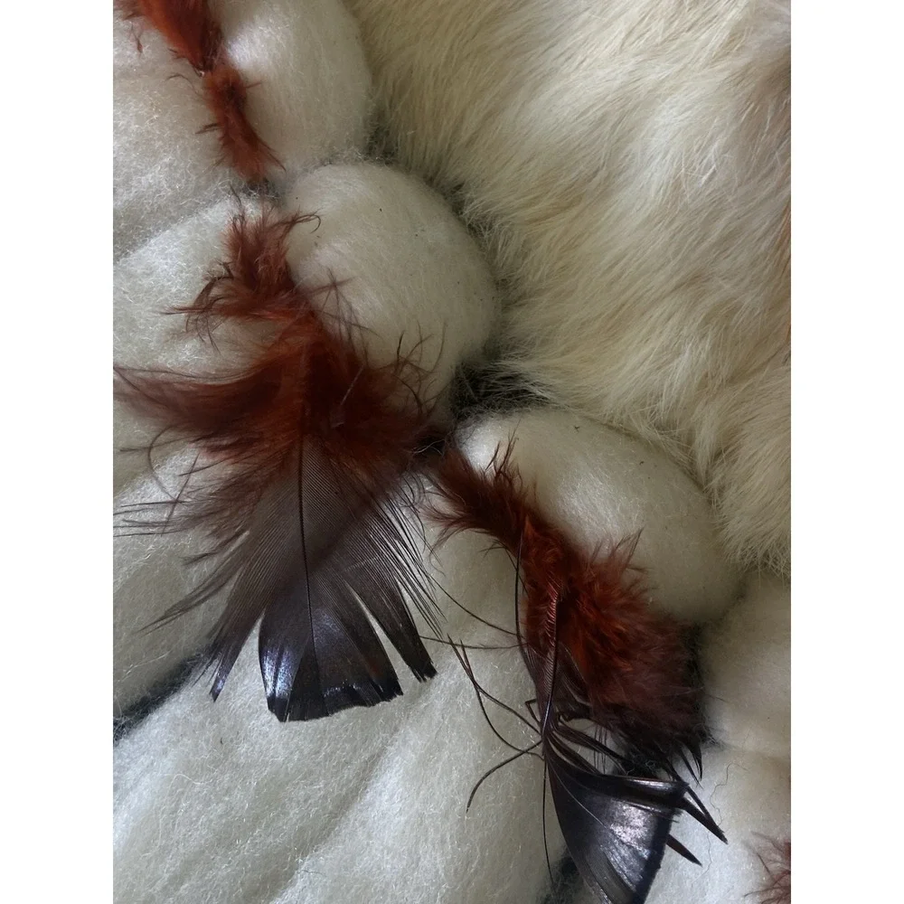 Vintage handmade Native American Dream Catcher‎ Authentic Fur Hide Feathers